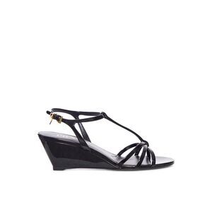 Prada Women Patent Leather Wedge Sandals